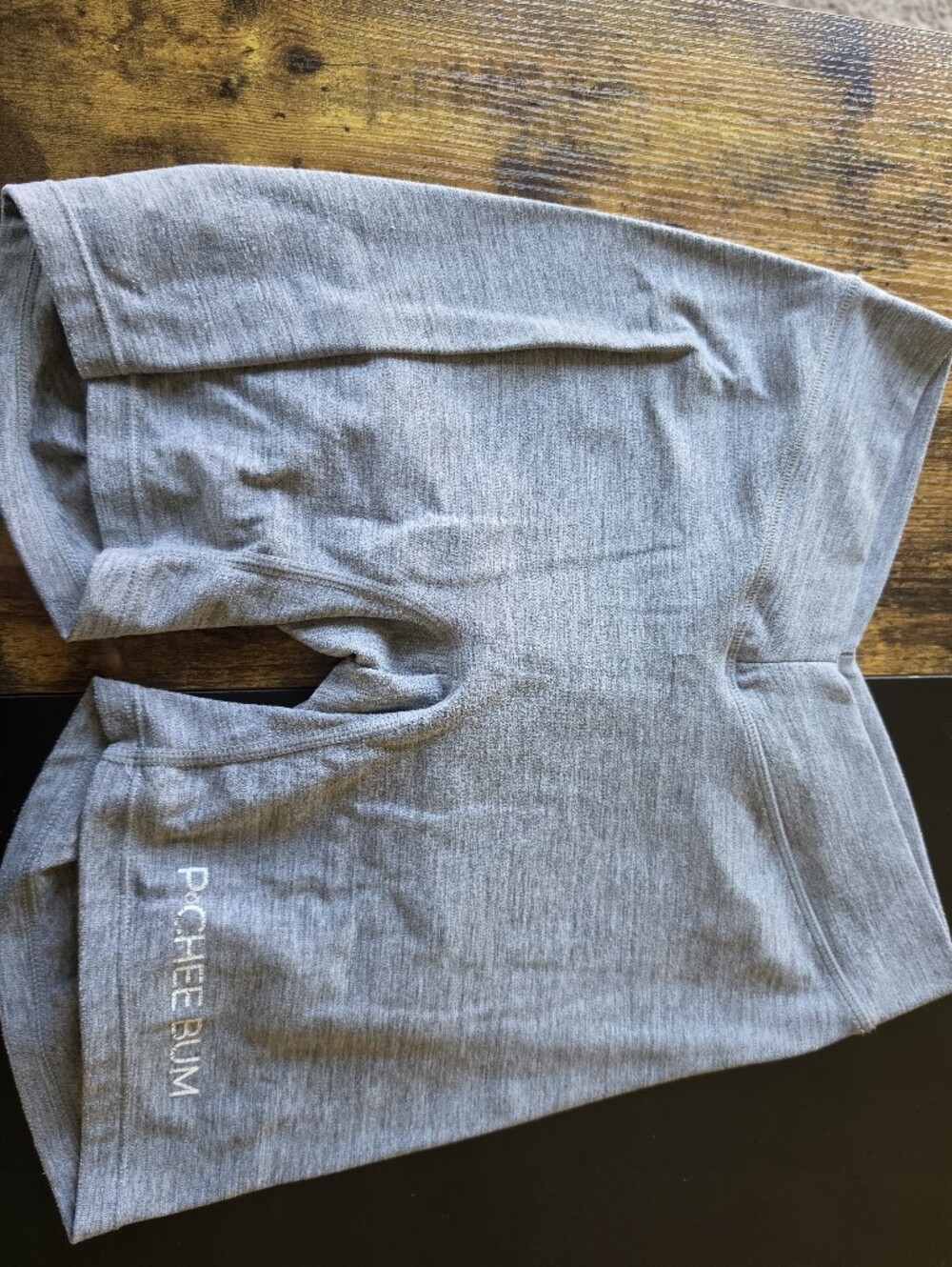 Pchee Bum Heather Grey Scrunch Booty Workout Shorts with Pockets - Size M (10)